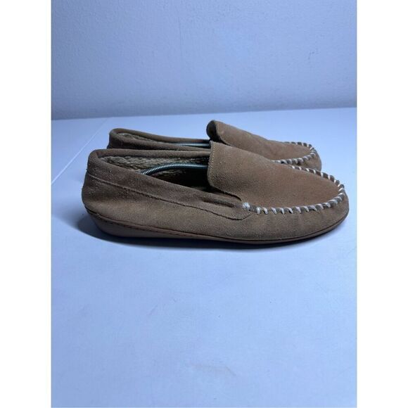 Minnetonka Men’s Moccasins Size 12 Brown Shoe Slipper Sole Tan - Picture 8 of 9